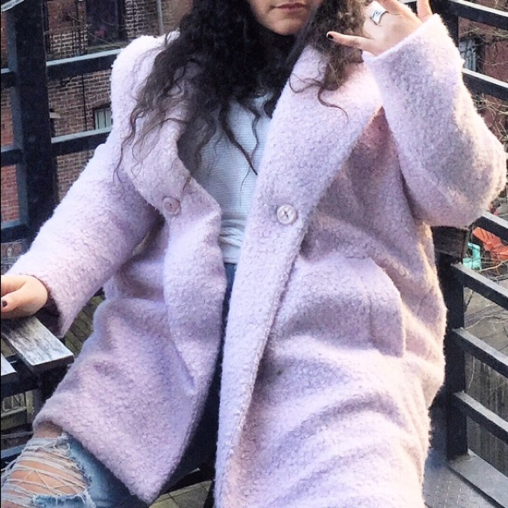 HALOGEN TEDDY COAT in Lavender